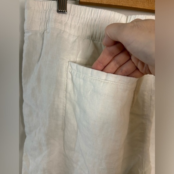 Athleta Cabo White Linen Drawstring Jogger Pants - Picture 6 of 13